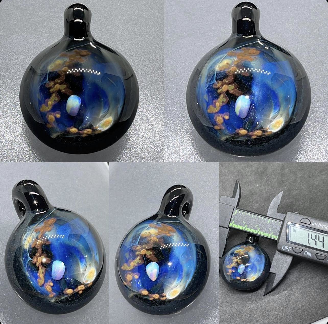 Galaxy Pendant with Silver, Copper & Opal