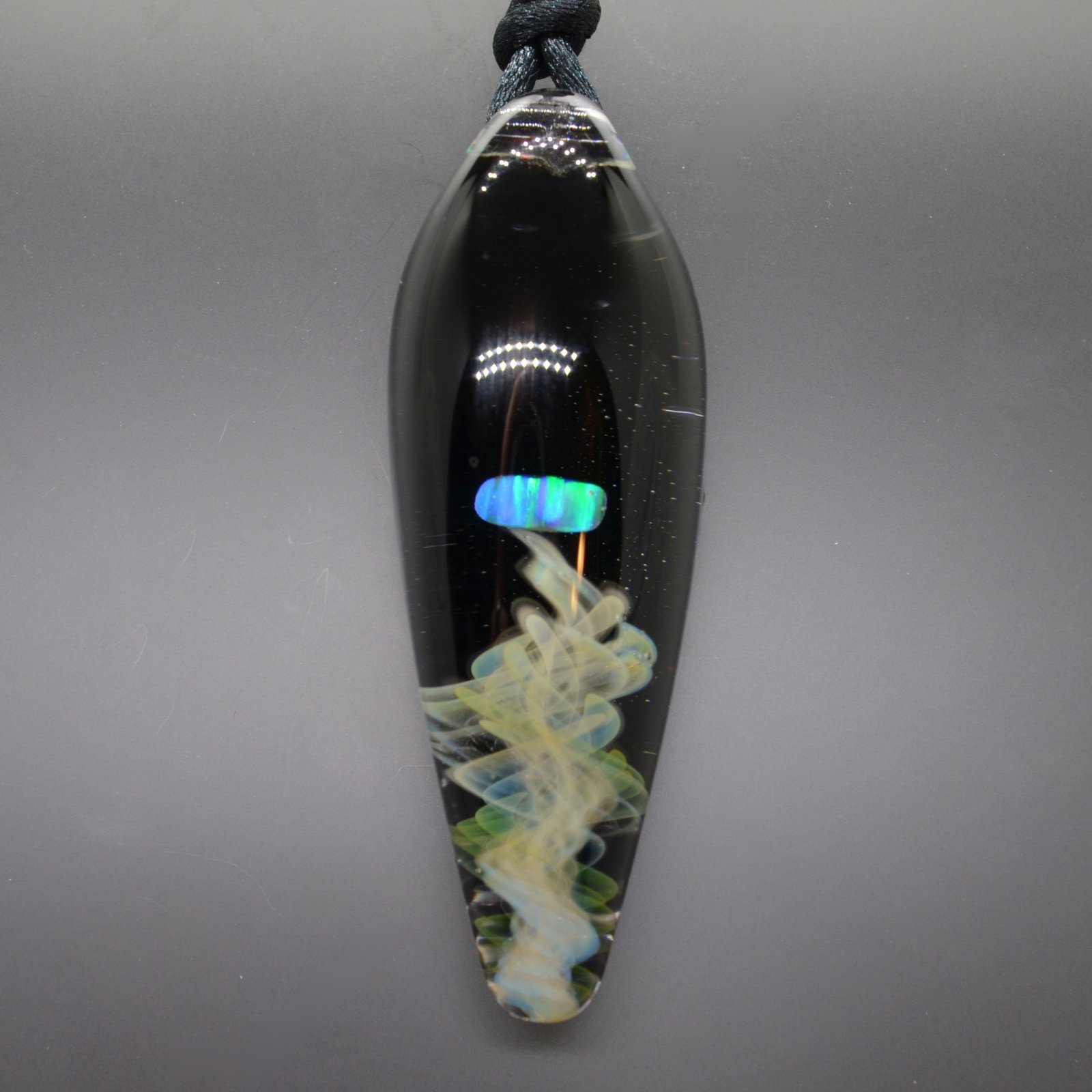 Long opal and fume pendant