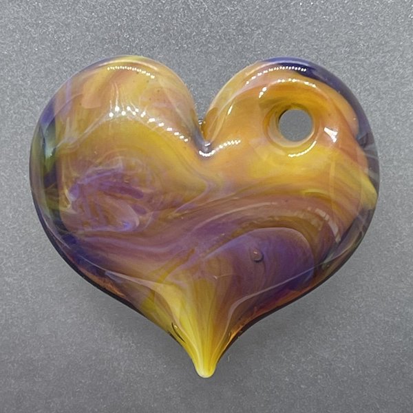 Heart Pendant Yellow & Purple