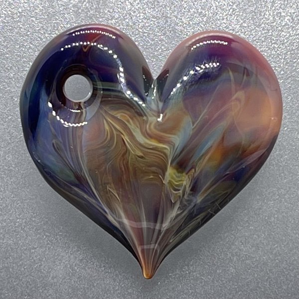 Heart Pendant Blue, Purple, Green, Orange & White