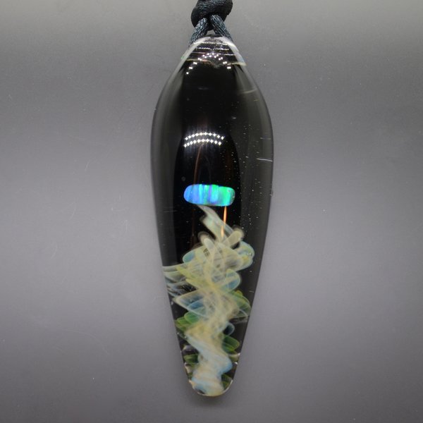 Long opal and fume pendant