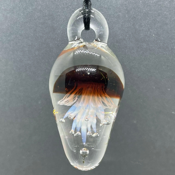 Garnet and White Jellyfish pendant