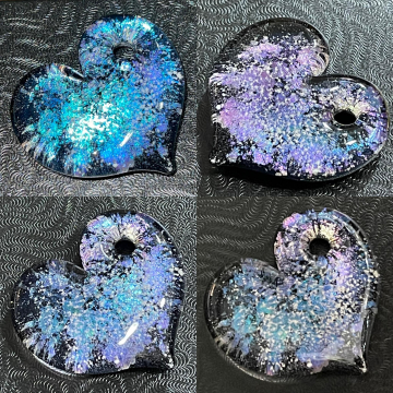 Color changing luster heart pendant 