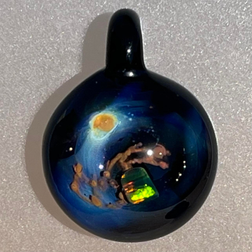 Galaxy Pendant with Silver, Copper & Opal