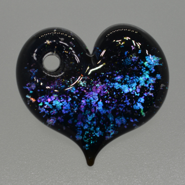 Blue / Pink / Purple metallic heart pendant