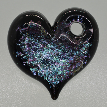 Blue / Pink metallic heart pendant