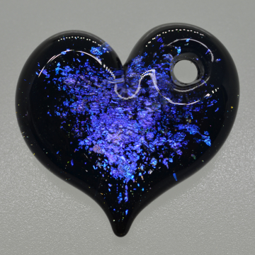 Blue / Purple metallic heart pendant