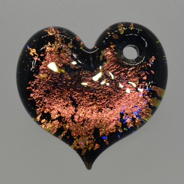 Orange / Yellow metallic heart pendant