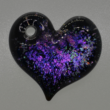 Purple / Pink / Yellow metallic heart pendant