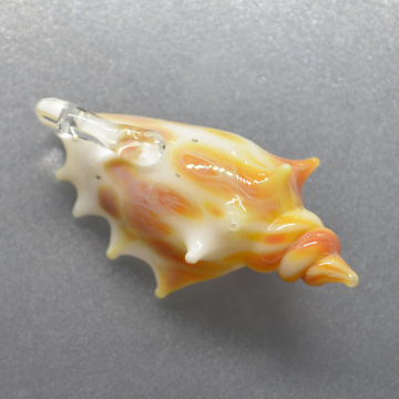 Amber and white Small Sea Shell Pendant