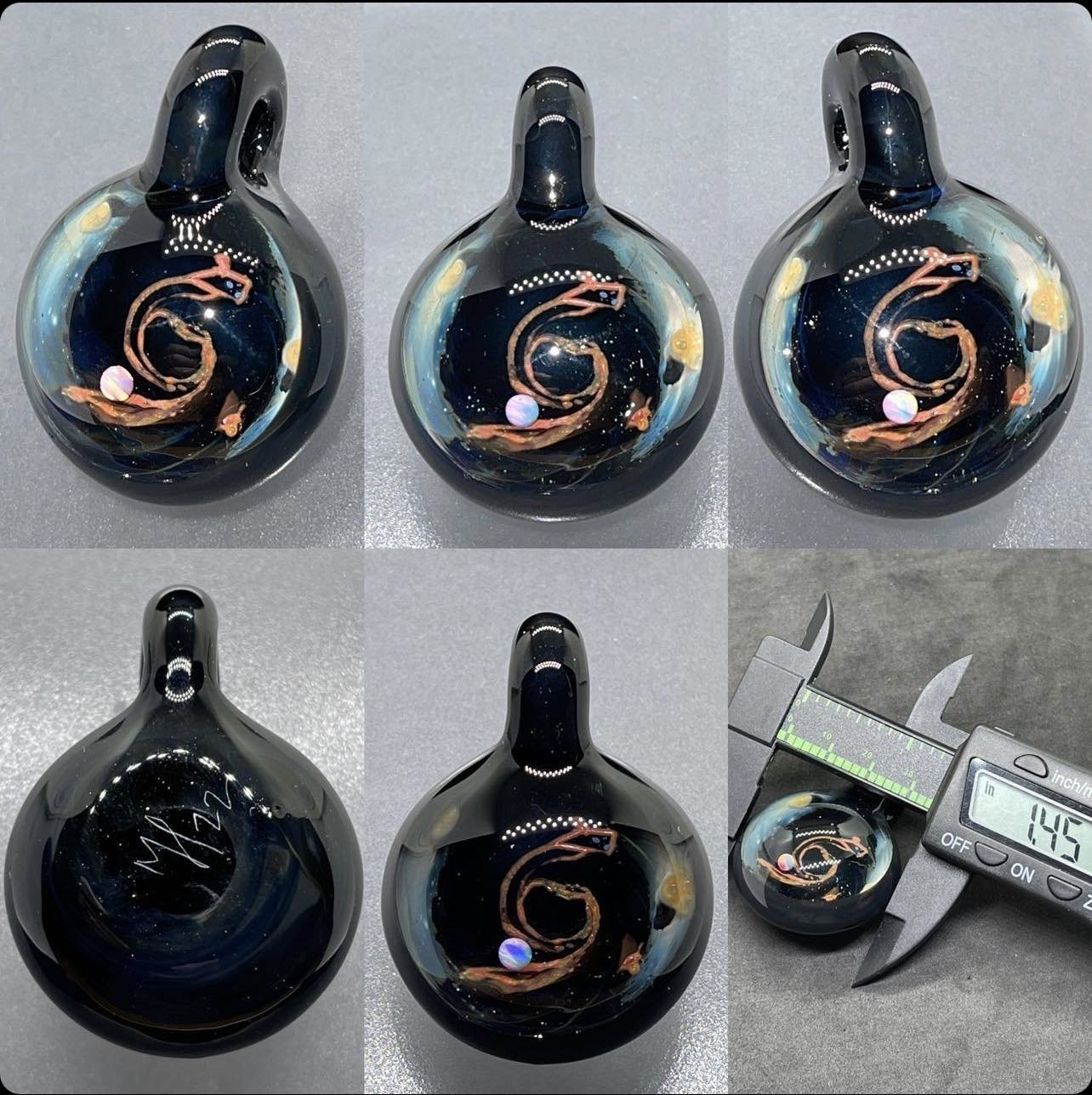 Galaxy Pendant with Silver, Copper & Opal