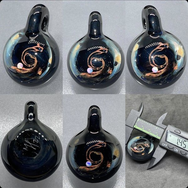 Galaxy Pendant with Silver, Copper & Opal