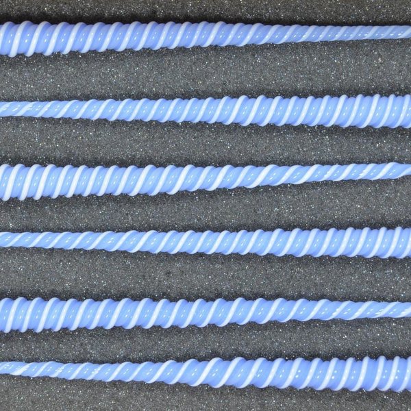 Porcelain Blue Glass Icicle Christmas Ornament set of 6
